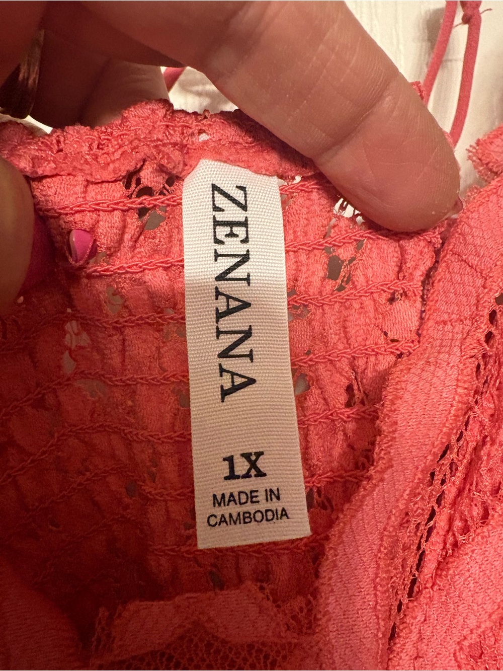 Zenana Outfitters Lace Ruffle Camisole - Brick Red - Picture 4 of 9
